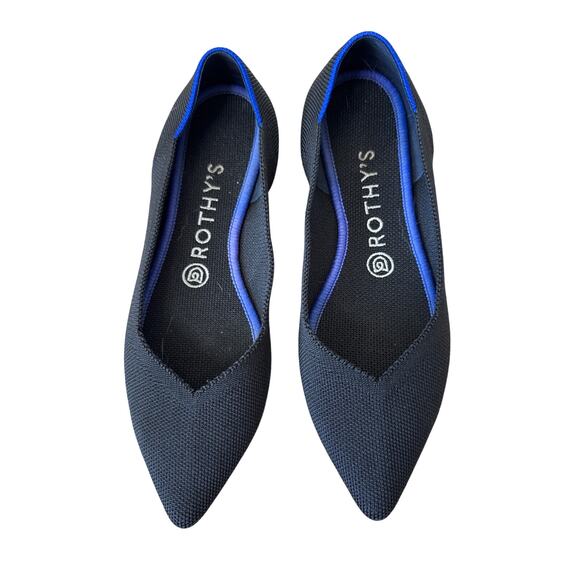 ROTHYS The Point Black Ballet Flats Size 7.5 - Picture 1 of 4